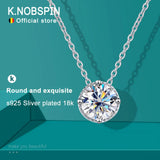 D VVS1 Moissanite Round Cut Pendant Necklace for Women