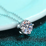 D VVS1 Moissanite Round Cut Pendant Necklace for Women