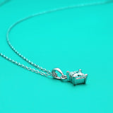 1ct Princess Cut Moissanite Necklace with Certificate