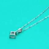 1ct Princess Cut Moissanite Necklace with Certificate