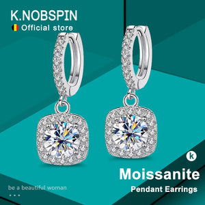 D Moissanite Earring 925 Sterling Sliver Plated Women Wedding Jewelry