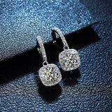D Moissanite Earring 925 Sterling Sliver Plated Women Wedding Jewelry