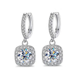 D Moissanite Earring 925 Sterling Sliver Plated Women Wedding Jewelry