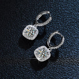 D Moissanite Earring 925 Sterling Sliver Plated Women Wedding Jewelry