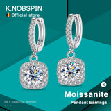 D Moissanite Earring 925 Sterling Sliver Plated Women Wedding Jewelry