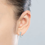 D Moissanite Loop Earring 925 Sterling Silver Plated 18k Earring