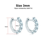 D Moissanite Loop Earring 925 Sterling Silver Plated 18k Earring