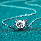 D Moissanite Necklace 925 Sterling Sliver Plated 18k Necklace