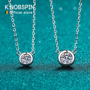 D Moissanite Necklace 925 Sterling Sliver Plated 18k Necklace