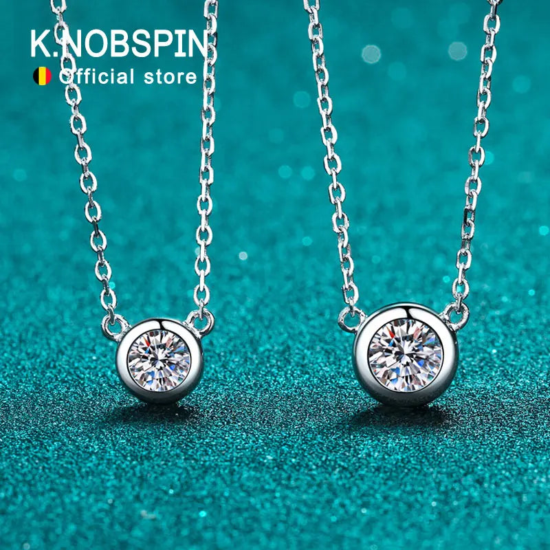 D Moissanite Necklace 925 Sterling Sliver Plated 18k Necklace