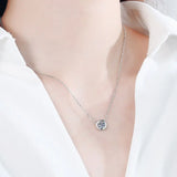 D Moissanite Necklace 925 Sterling Sliver Plated 18k Necklace