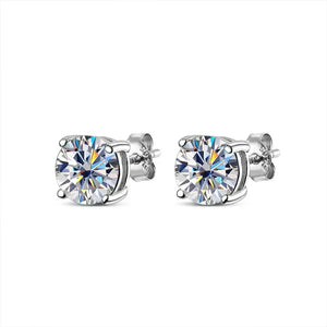 D VVS1 Moissanite Stud Earrings 4 Stones Classic s925 Sterling Silver Gift
