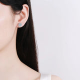 Moissanite Stud Earrings 0.5CT 1CT Sterling Silver D VVS1 Lab Diamond Ear Studs