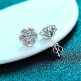 Moissanite Stud Earrings 0.5CT 1CT Sterling Silver D VVS1 Lab Diamond Ear Studs
