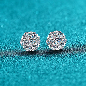 Moissanite Stud Earrings 0.5CT 1CT Sterling Silver D VVS1 Lab Diamond Ear Studs