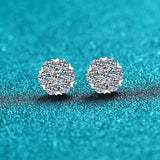 Moissanite Stud Earrings 0.5CT 1CT Sterling Silver D VVS1 Lab Diamond Ear Studs