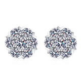 Moissanite Stud Earrings 0.5CT 1CT Sterling Silver D VVS1 Lab Diamond Ear Studs
