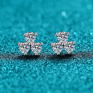 0.6CT Moissanite Stud Earrings 18K Plated Silver D VVS1 Diamond Ear Studs