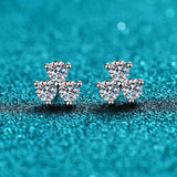0.6CT Moissanite Stud Earrings 18K Plated Silver D VVS1 Diamond Ear Studs