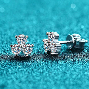 0.6CT Moissanite Stud Earrings 18K Plated Silver D VVS1 Diamond Ear Studs