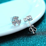 0.6CT Moissanite Stud Earrings 18K Plated Silver D VVS1 Diamond Ear Studs