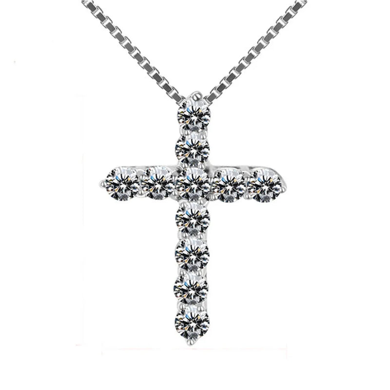 Zirconia Cross Pendant Necklace for Bride Wedding Women