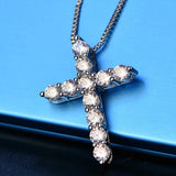 Zirconia Cross Pendant Necklace for Bride Wedding Women