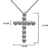 Zirconia Cross Pendant Necklace for Bride Wedding Women