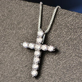 Zirconia Cross Pendant Necklace for Bride Wedding Women