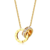 Silver Roman Numerals Pendant Necklace Stainless Steel Jewelry