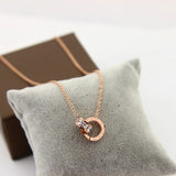 Silver Roman Numerals Pendant Necklace Stainless Steel Jewelry