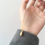 Water Drop Pendant Necklace Stainless Steel Clavicle Choker