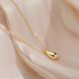 Water Drop Pendant Necklace Stainless Steel Clavicle Choker