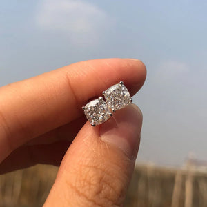 925 Silver 6*6 MM Moissanite Diamond Earrings