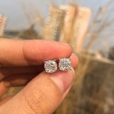 925 Silver 6*6 MM Moissanite Diamond Earrings