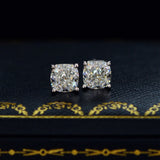 925 Silver 6*6 MM Moissanite Diamond Earrings