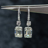 High Carbon Diamond Drop Dangle Earrings 6.5ct