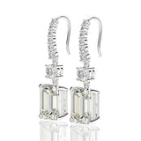 High Carbon Diamond Drop Dangle Earrings 6.5ct