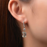 High Carbon Diamond Drop Dangle Earrings 6.5ct