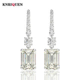High Carbon Diamond Drop Dangle Earrings 6.5ct