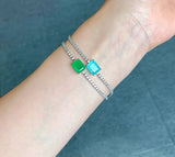Paraiba Tourmaline Emerald Tennis Chain Bracelet