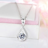 925 Silver Water Drop Pendant Necklace with Zircon