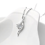 925 Silver Purple Crystal Necklace Geometric Women's Jewelry