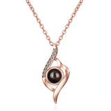 Sterling Silver I Love You Projection Necklace