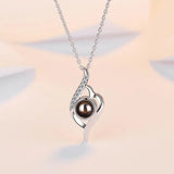 Sterling Silver I Love You Projection Necklace