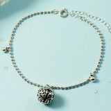 925 Silver Anklet Hollow Ball Foot Jewelry Beach Accessory
