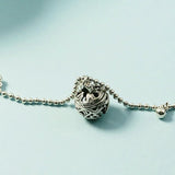 925 Silver Anklet Hollow Ball Foot Jewelry Beach Accessory