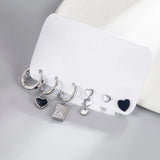 925 Silver Heart Hoop Earrings Women Charm Party Gift