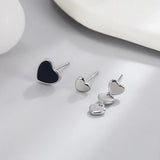 925 Silver Heart Hoop Earrings Women Charm Party Gift