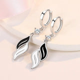 925 Silver Leaf Zircon Earrings Women Party Jewelry